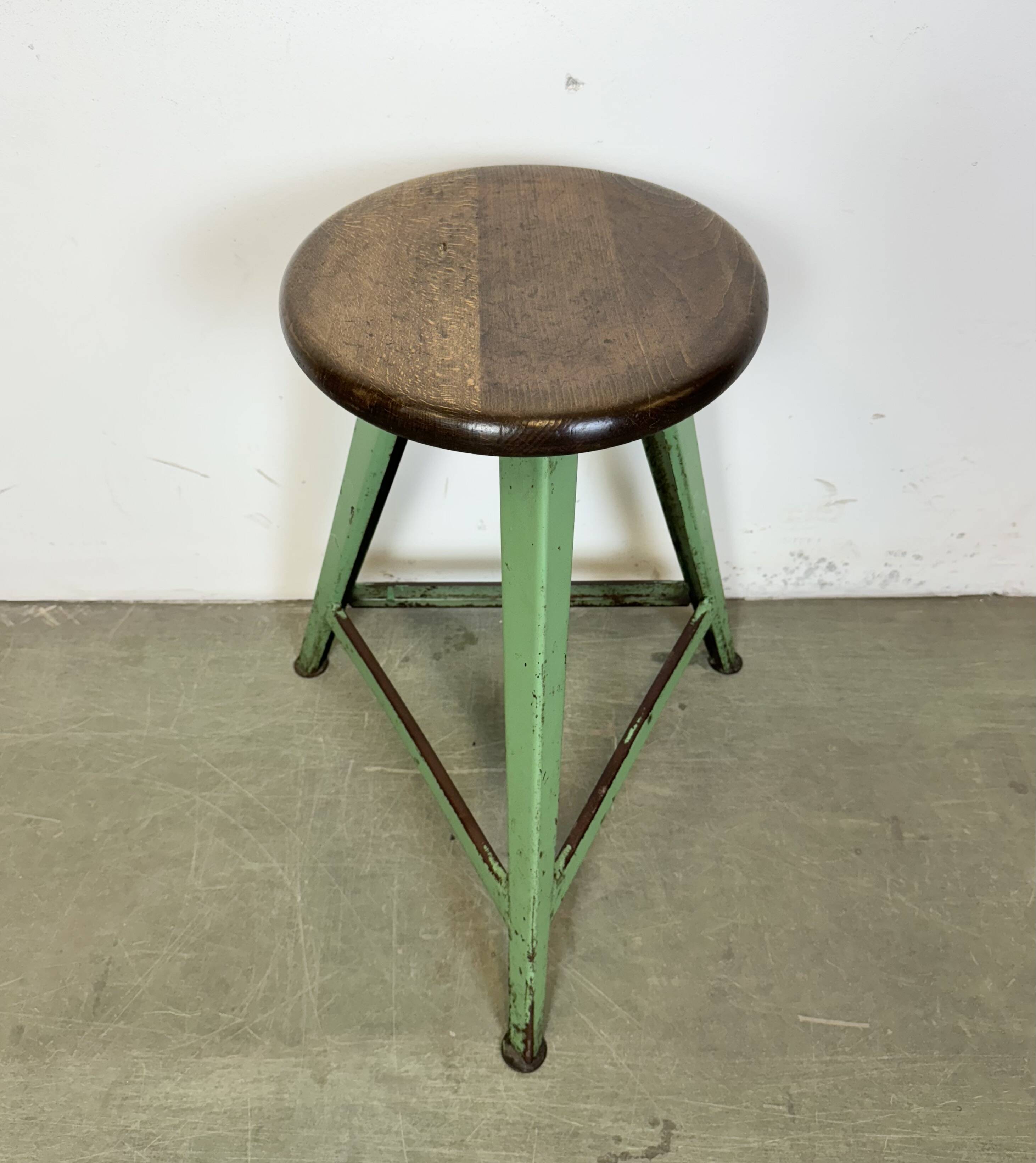 Green Industrial Workshop Stool, 1960s