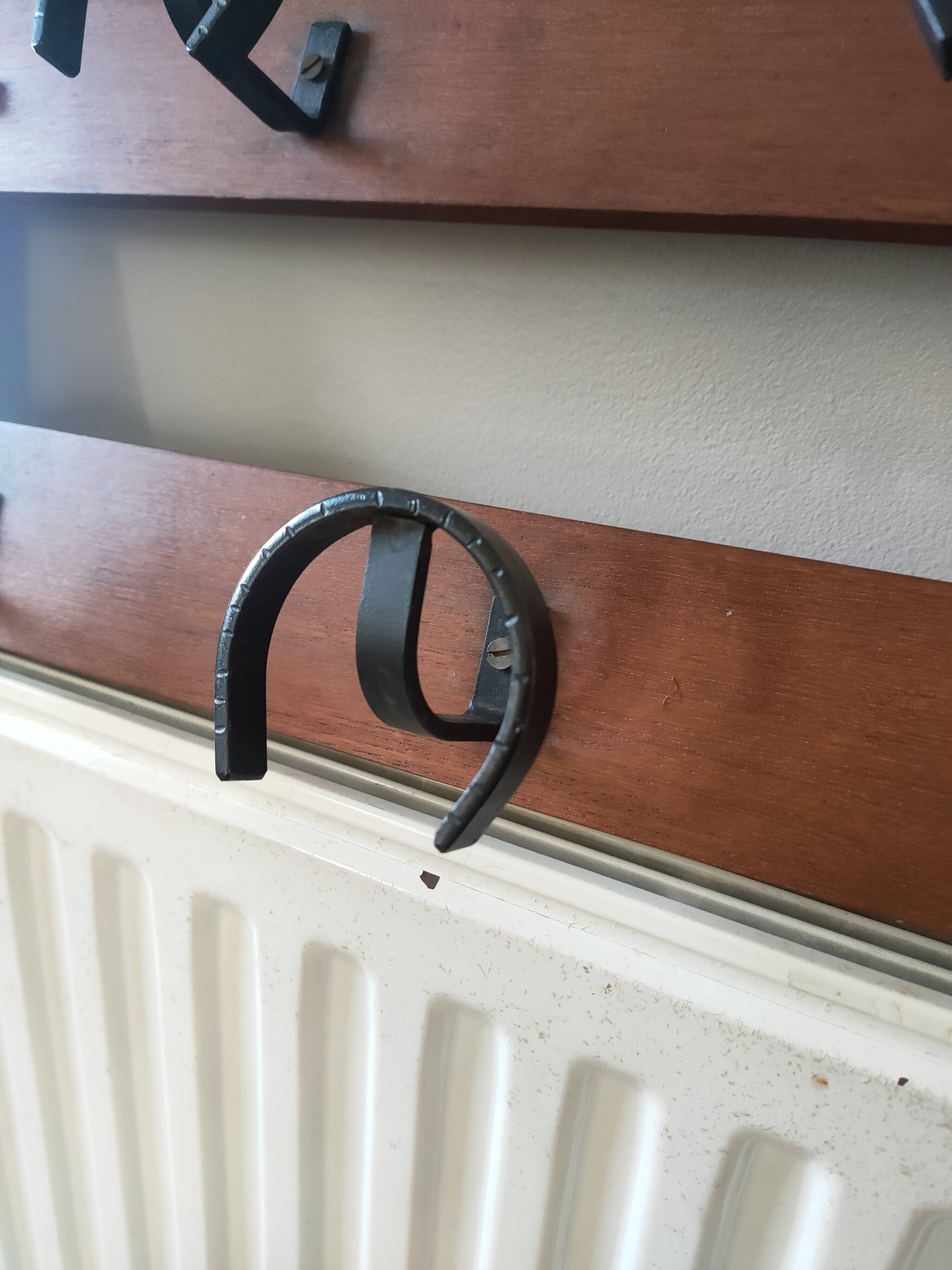vintage teak coat rack with 6 hooks