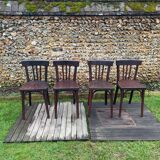 4 vintage Baumann bistro chairs 1960