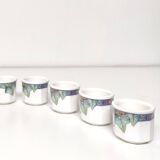 Lot 8 coquetiers porcelaine Villeroy et Boch Pasadena décor floral