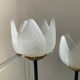 Trio of glass and metal candle holders