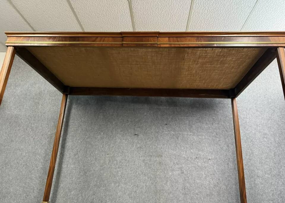 Parisian Louis XVI style four-poster bed in mahogany and gilded bronze circa 1850