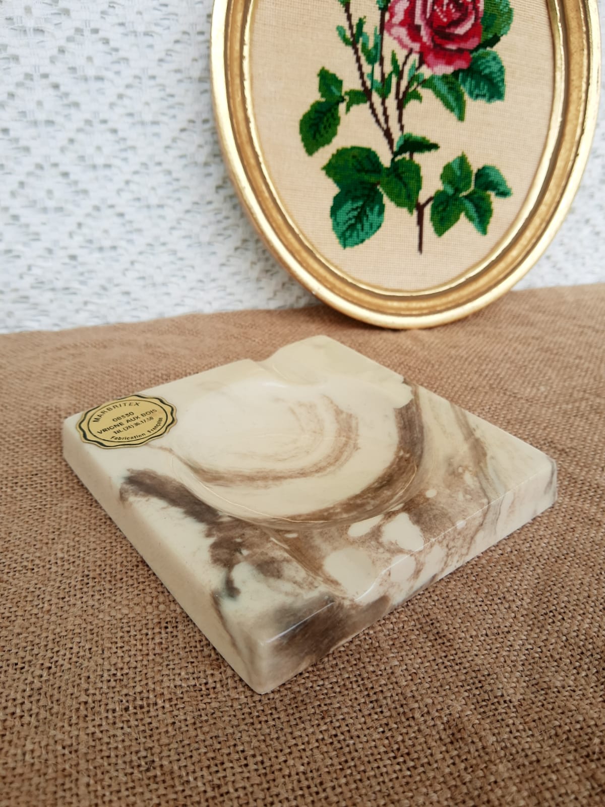 Old vintage Marbritex France marble ashtray