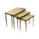 Set of 3 Nesting Tables Onyx Marble Copper Frame 1950s France