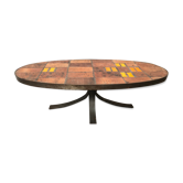 Tiled coffee table of the 70s for Roche et Bobois