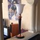 Mahogany and copper brass, Mazda Art deco lamp, 1930-40
