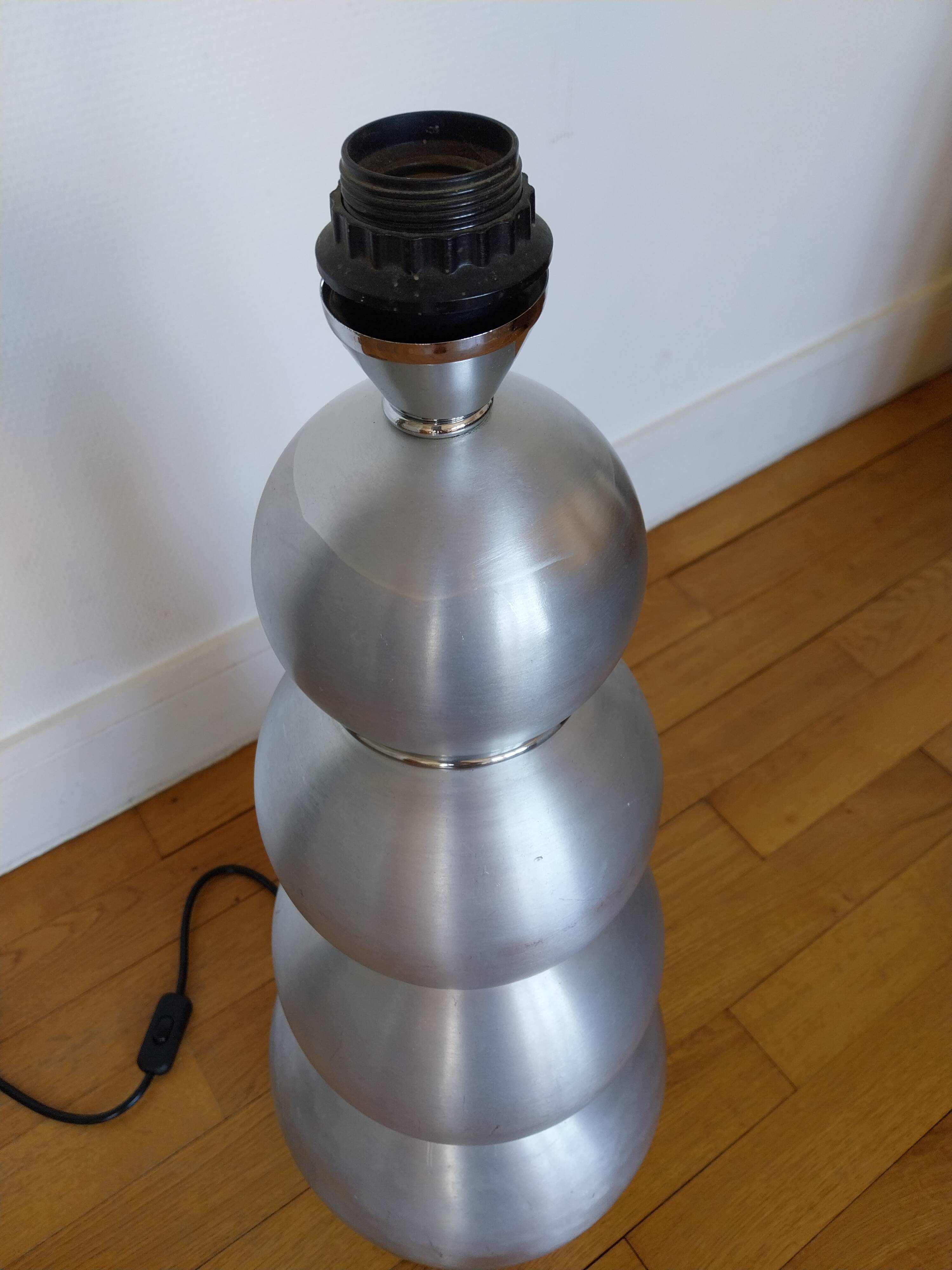 Lampe Bubble en aluminium brossé année 70