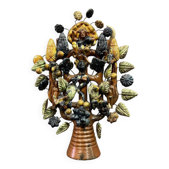 Mexico around 1900: glazed terracotta candlestick attributed to Alfonso Soteno