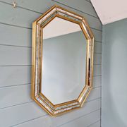 Mirror with wooden gilded frame, Deknudt (Belgium), 1970