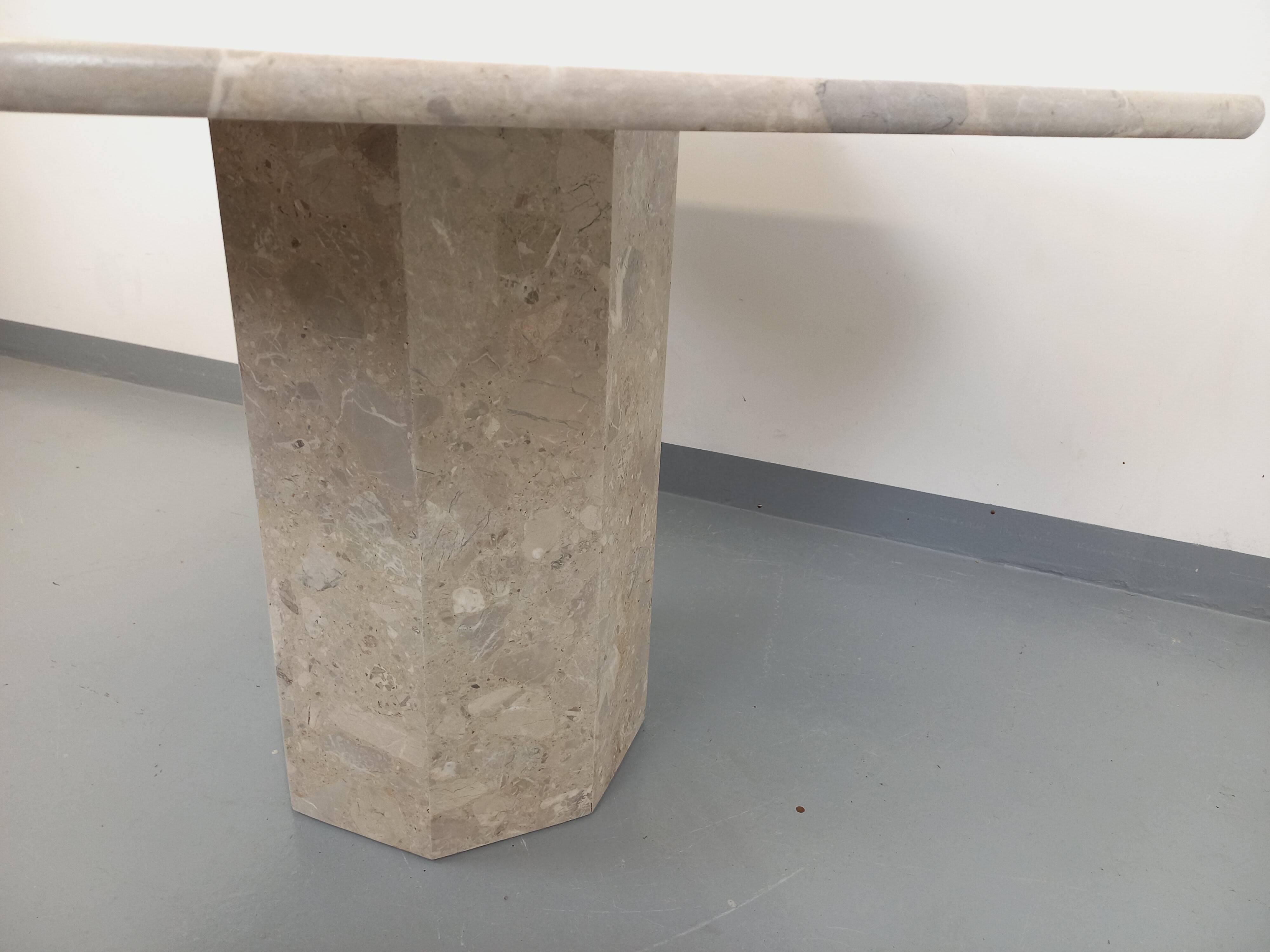 Vintage 70s 80s Octagonal Marble Dining Table