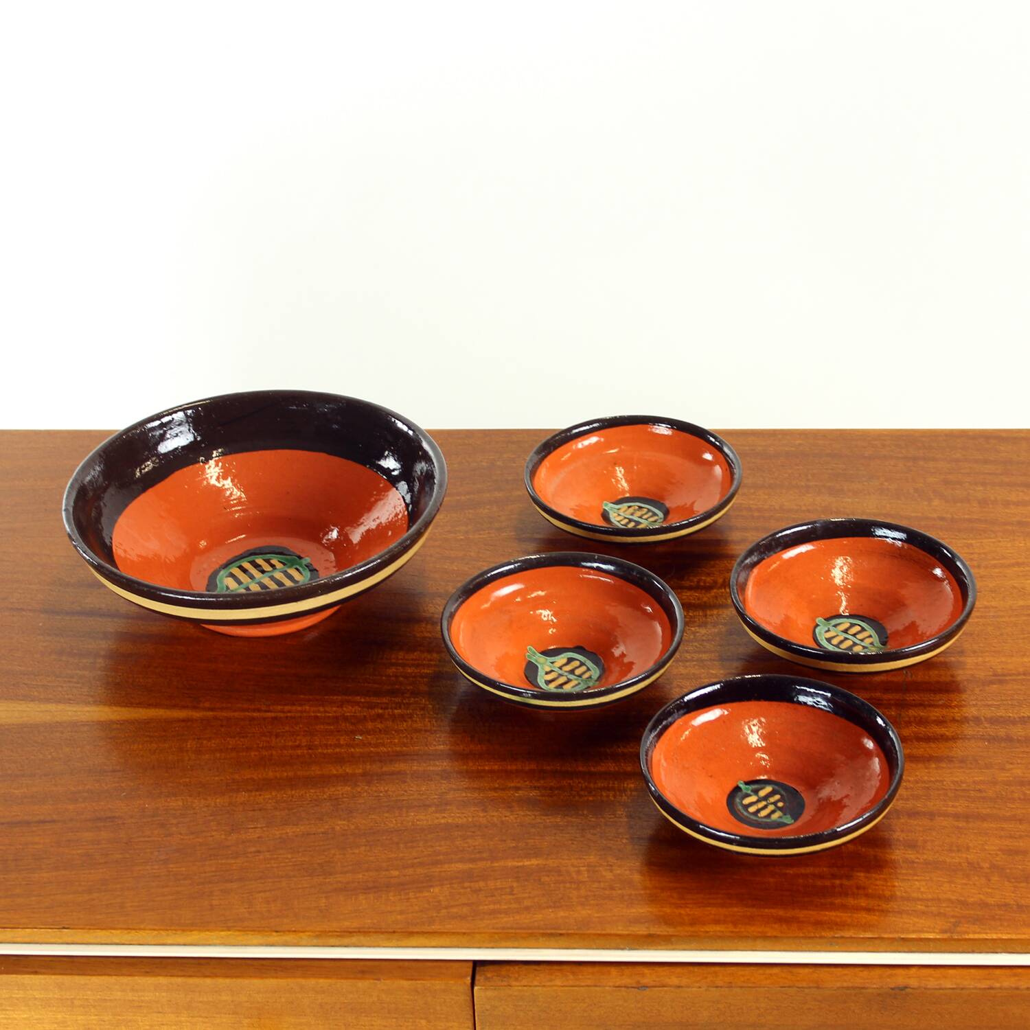 Set Of Ceramic Bowls By Ditta Abrhamova, Czechoslovakia 1980s