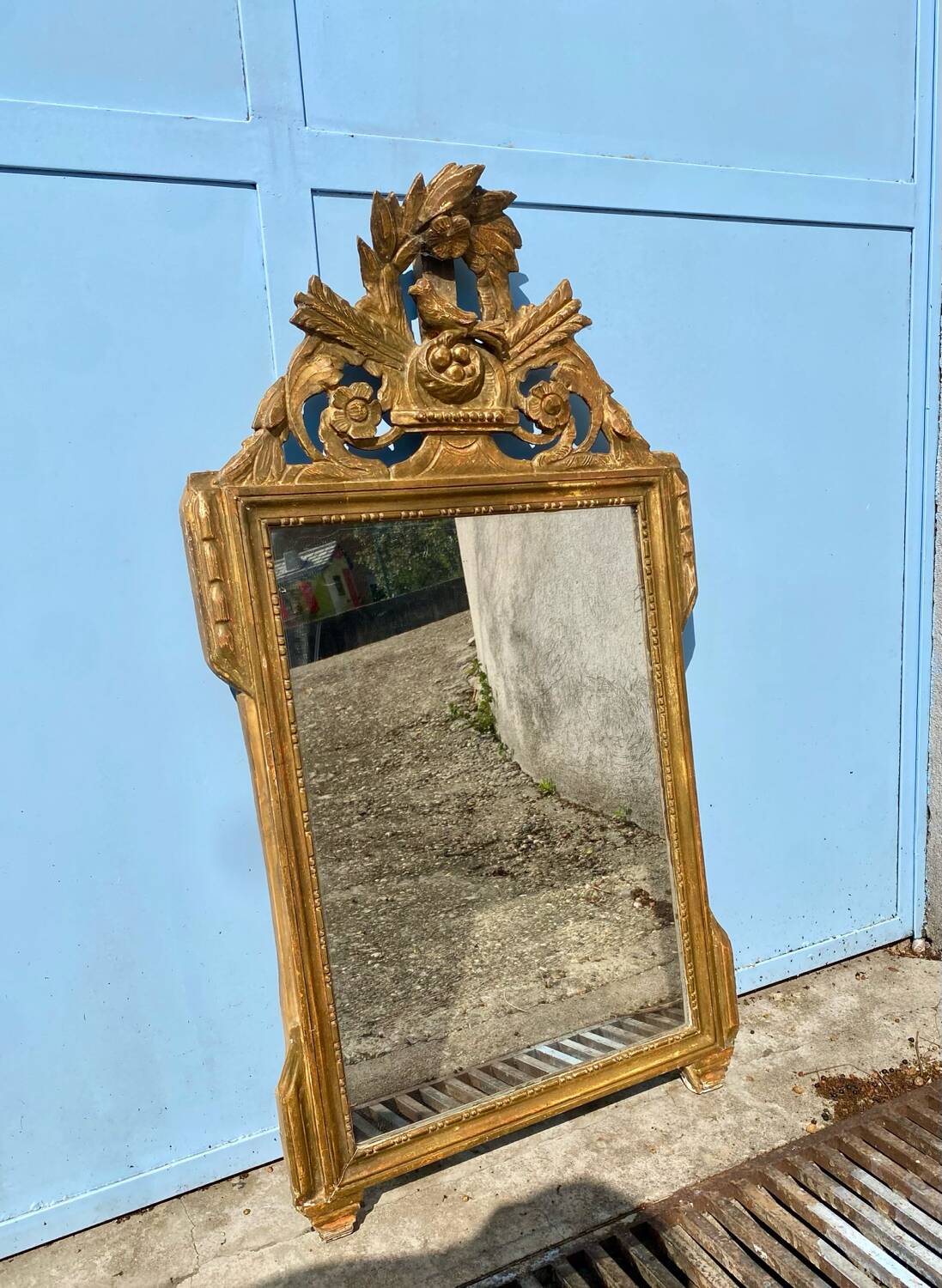 Miroir ancien bois doré