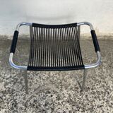 Black and chrome scoubidou stool