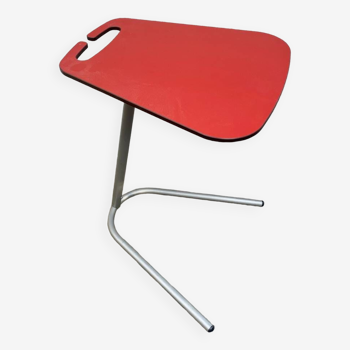 Small Red Laminate Side Table - Vintage 1980
