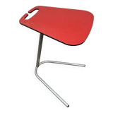 Small Red Laminate Side Table - Vintage 1980