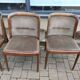 Set of 4 Dining Room Chairs - Dark Wood - Fabric - Scandinavian