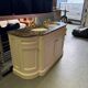 Classic double bathroom cabinet with marble top and gold fittings