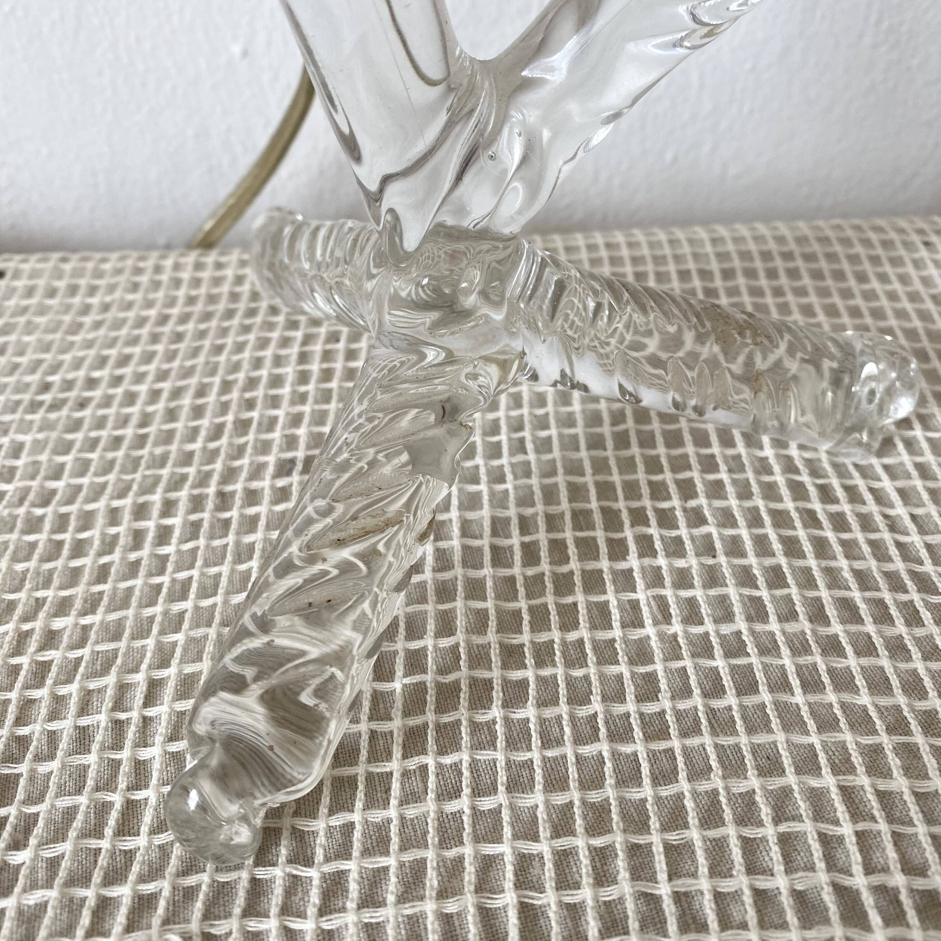 Lamp with crystal base, branch and birds motif, 1960s