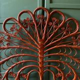 Peacock rattan headboard