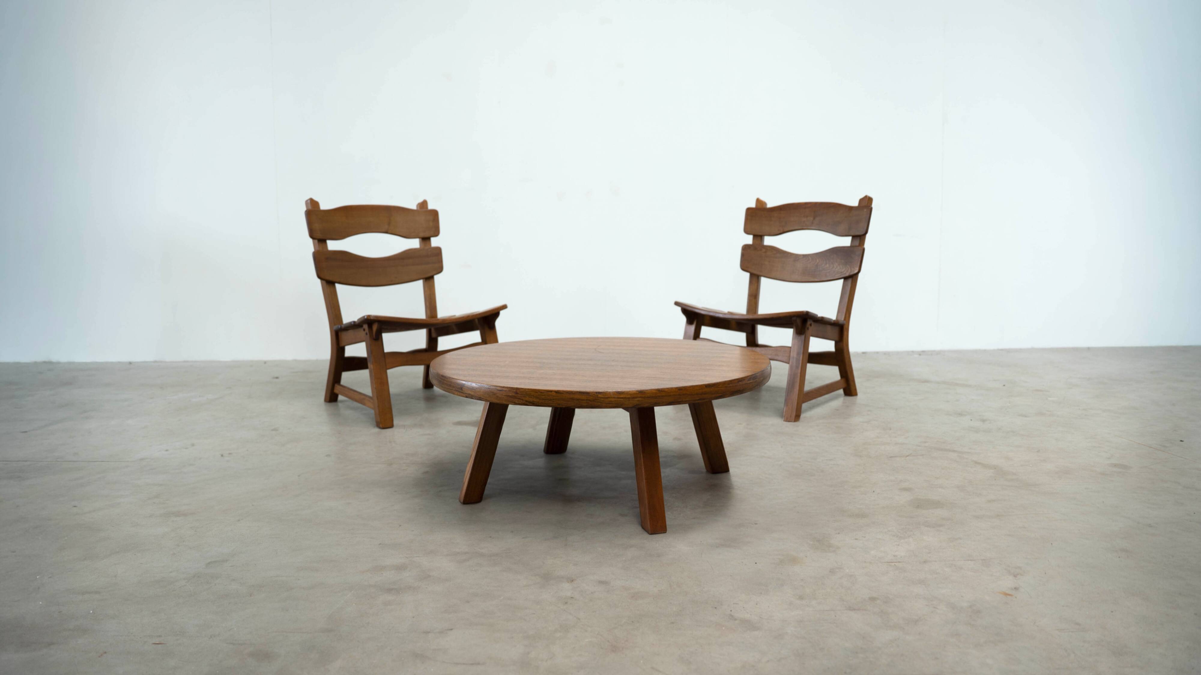 Ensemble de deux fauteuils de salon et table basse de Dittmann & co.