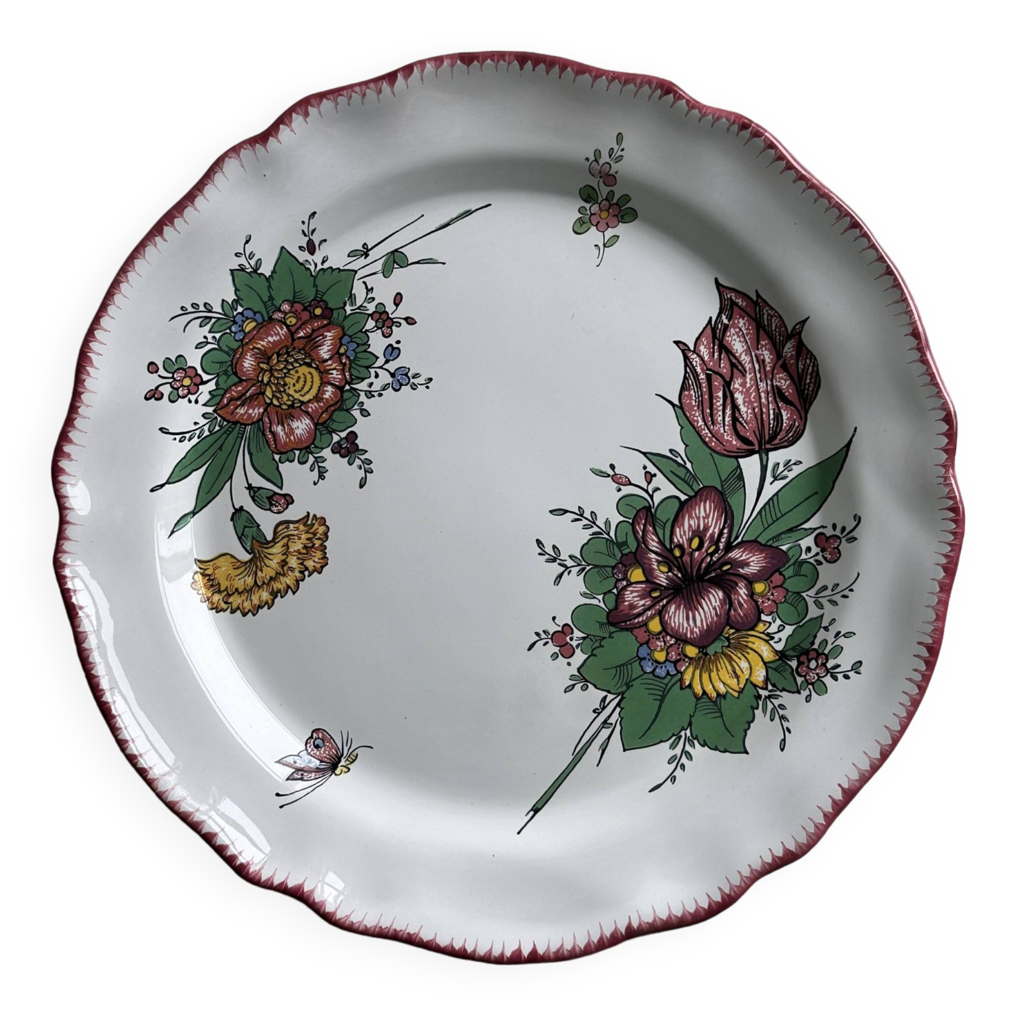 Decorative plate in Angoulême earthenware.
