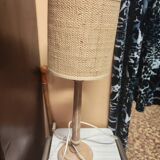 Lampe en bois et rotin