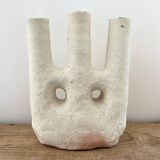 White terracotta candle holder