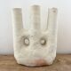 White terracotta candle holder