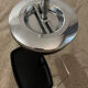 Vintage metal ashtray with magazine holder