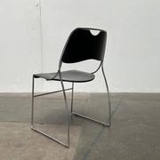 Set of minimalist postmodern stackable chairs, 1980s.