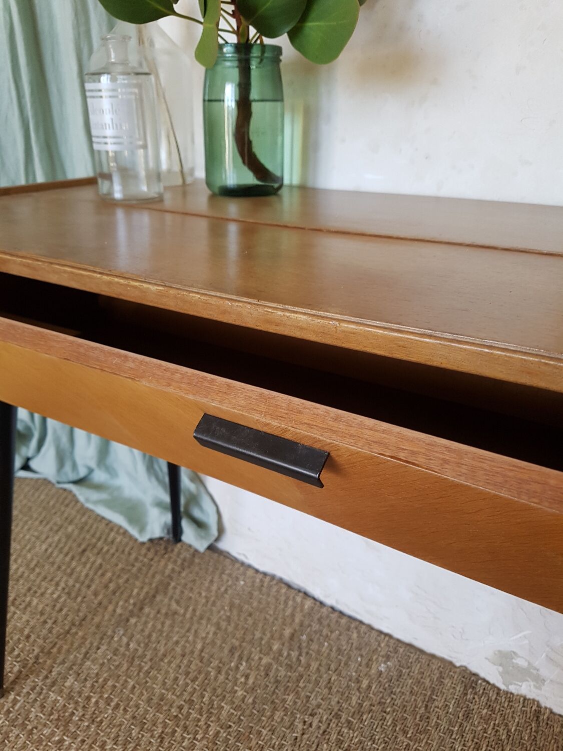 Console ou bureau vintage pieds compas
