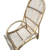 Énorme paire de fauteuil en Rotin des années 50 Sud de la France