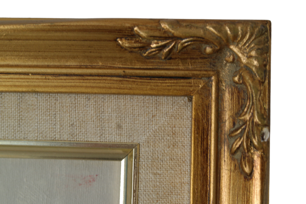 Tableau of a bouquet of flowers in pastel tones signed by Frederick.