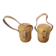 2 petit paniers en rotin et cuir