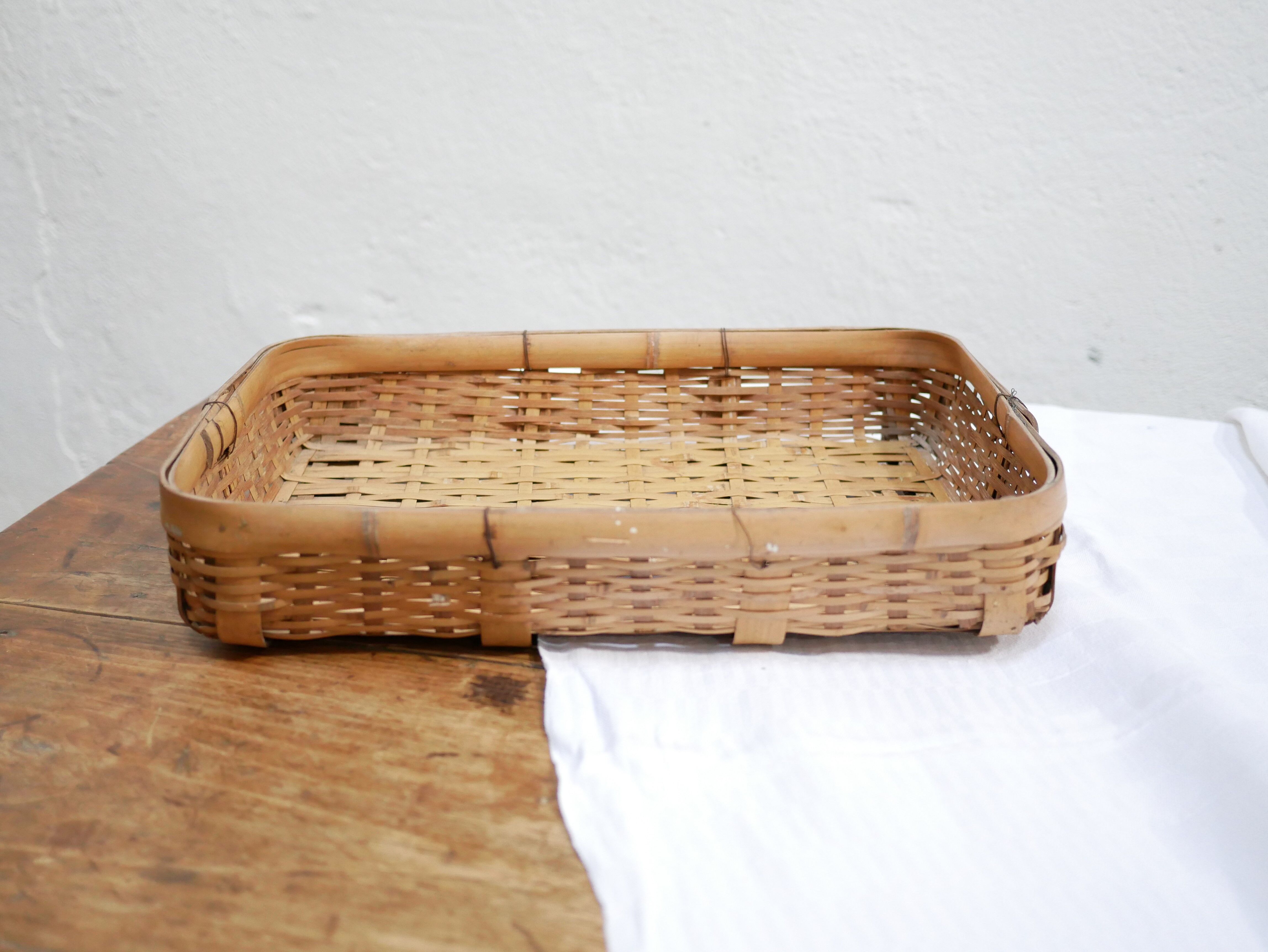 Vintage rattan basket