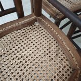 Set of 4 old Thonet style cane bistro chairs from the 1930s