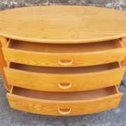 Wood, bamboo and rattan chest of drawers, Cerda, vintage, 80s
