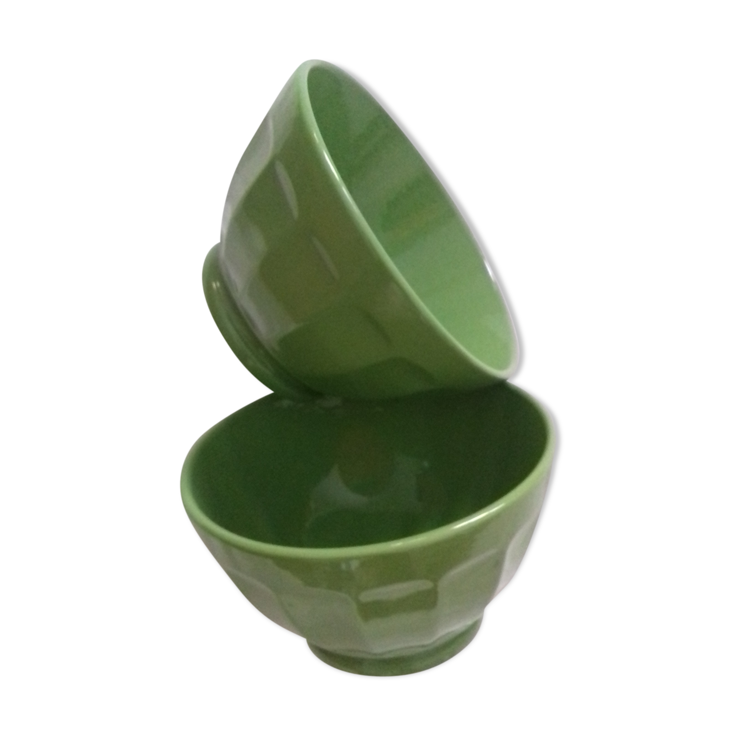 Duo de bols de ferme verts