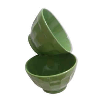 Duo of green farm bowls