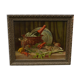 Still life chromolithography frame with Champagne