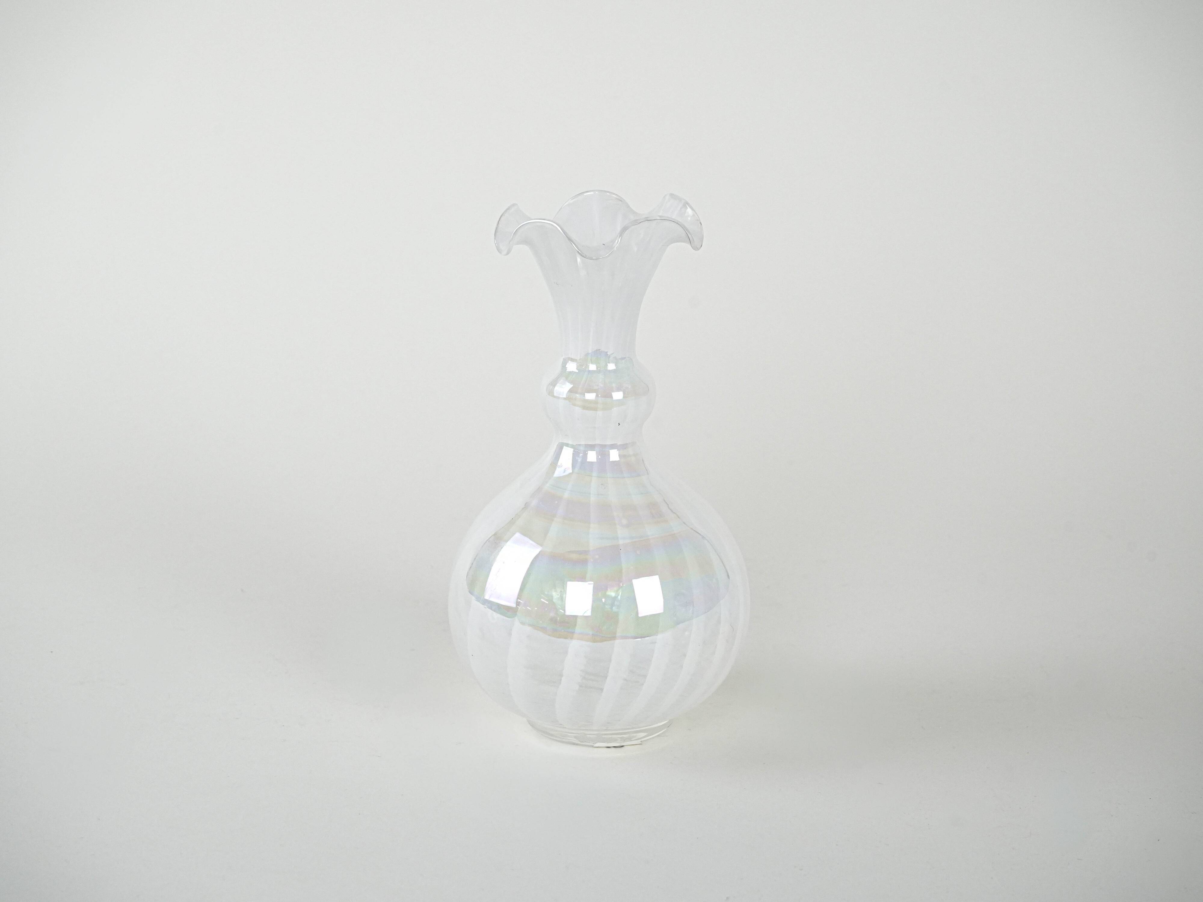 Glass vase, Italian design, 1960s, made in Italy