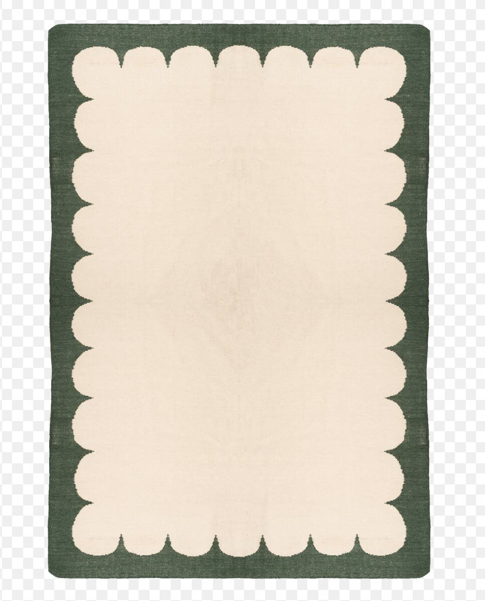 Green wool rug