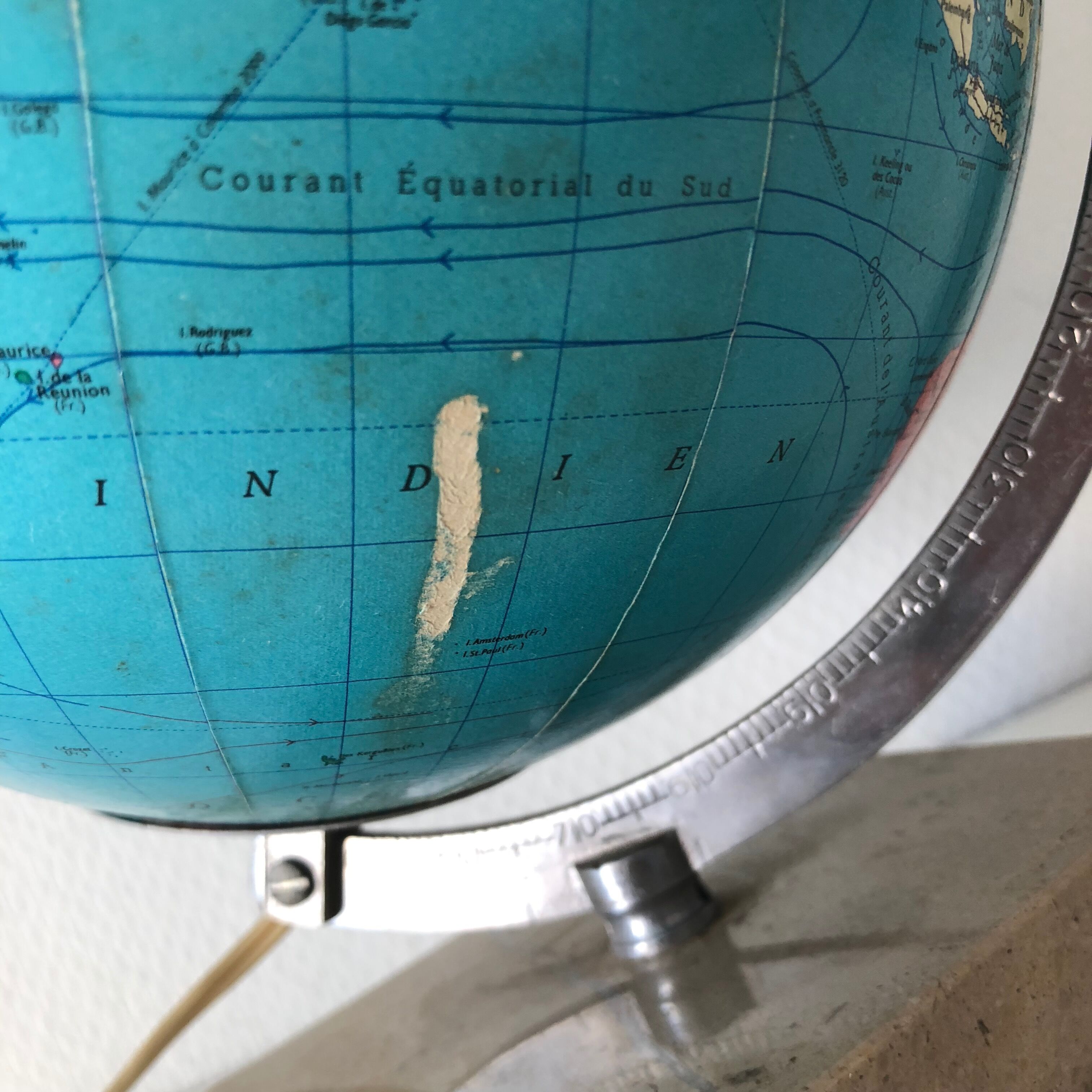 Globe taride marble 28cm vintage 1965