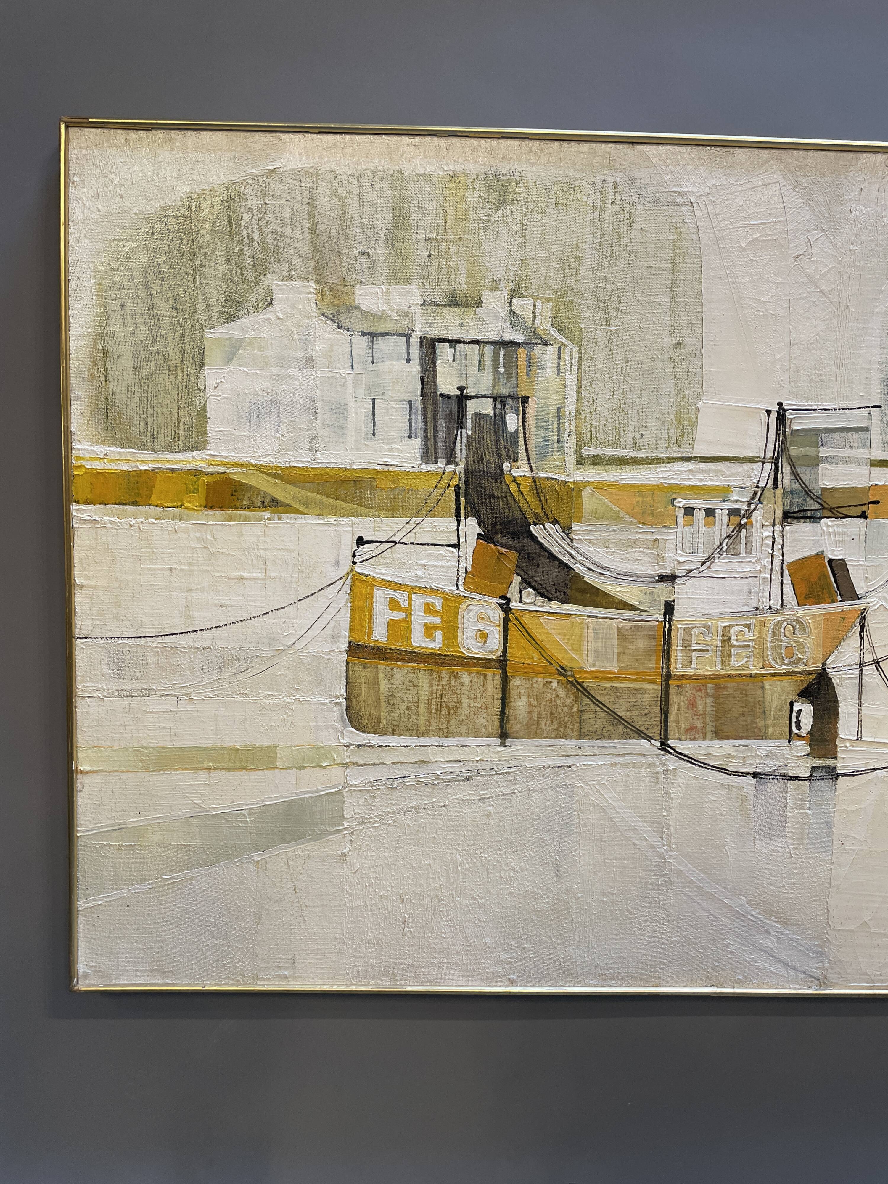 Oil On Board "Folkestone Harbour", Signed , Retailed Liberty & Co