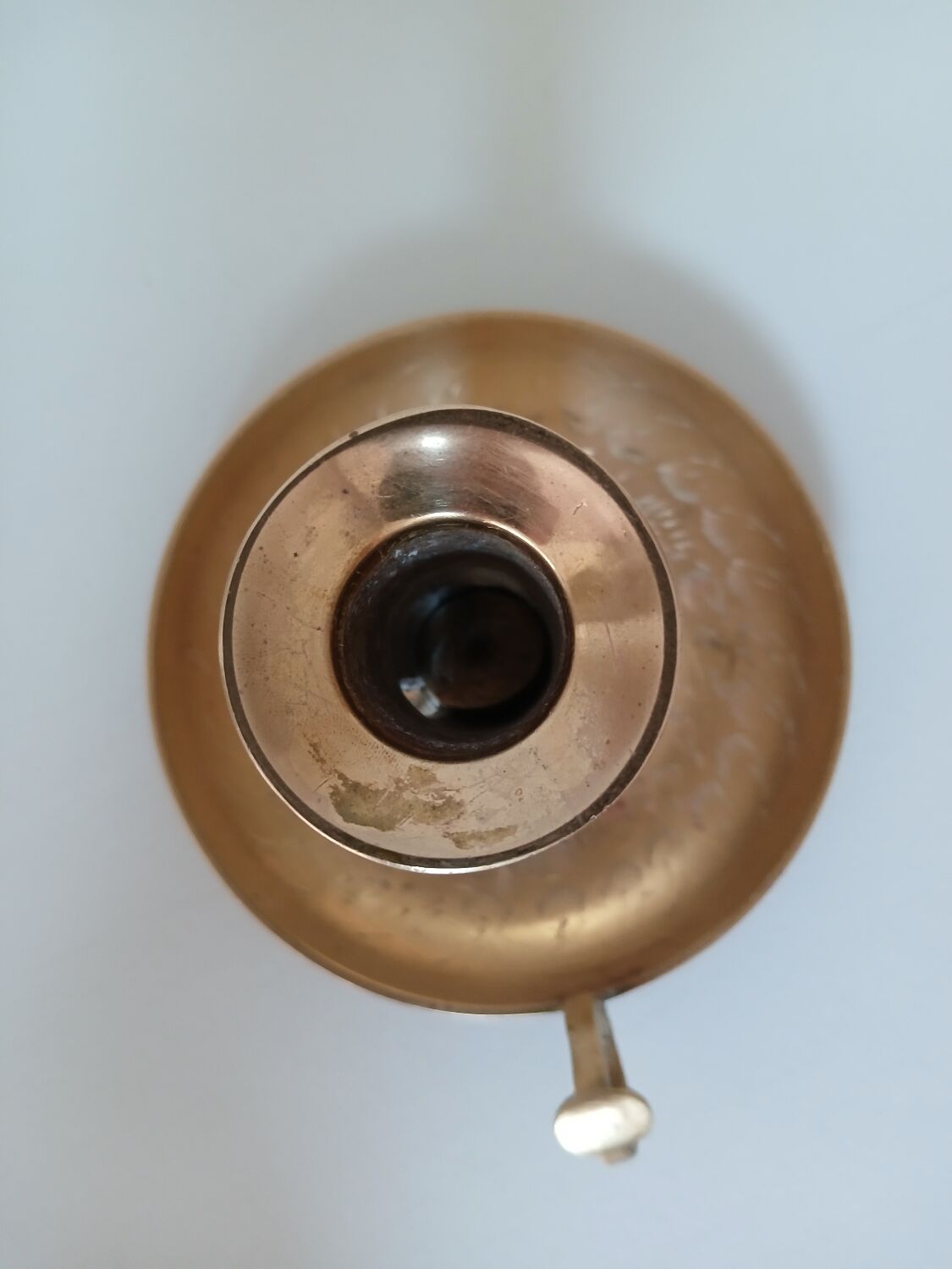 Brass candle holder, cellar rat