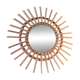 Vintage bohemian woven rattan sun mirror