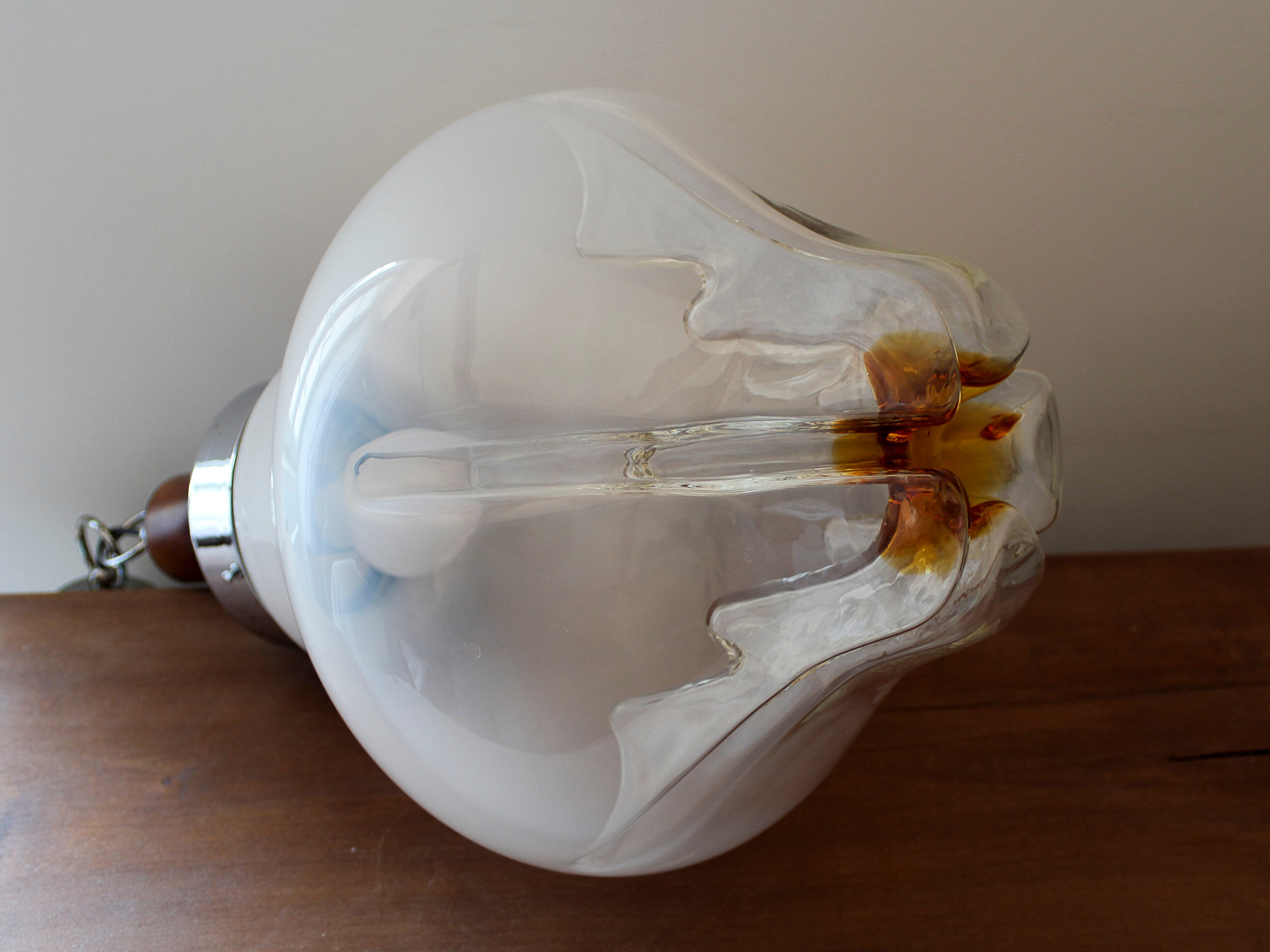 Mazzega glass pendant lamp 70s