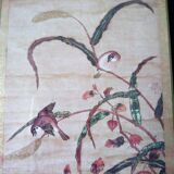 Frame decoration birds black and gold handmade screen printing France