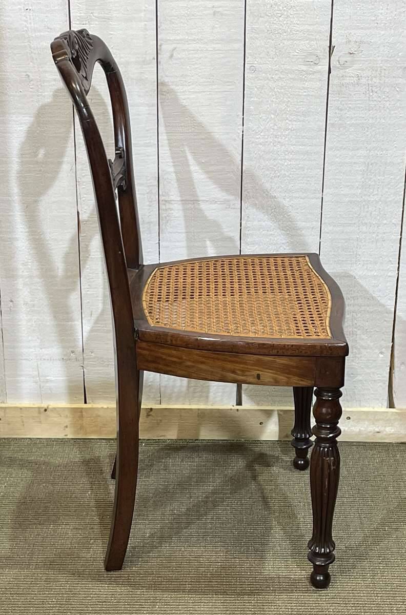 Set of 8 Louis Philippe 19th century mahogany chairs with caned seats