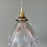 Vintage holophane glass lampshade pendant light